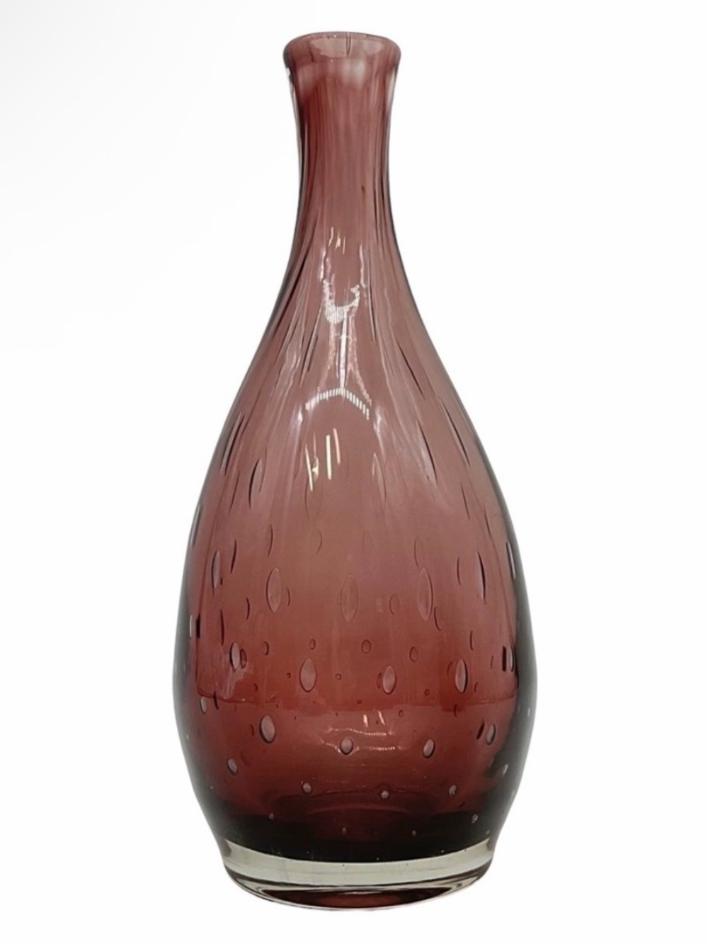 Vintage Murano-Style Amethyst Purple Art Glass Vase